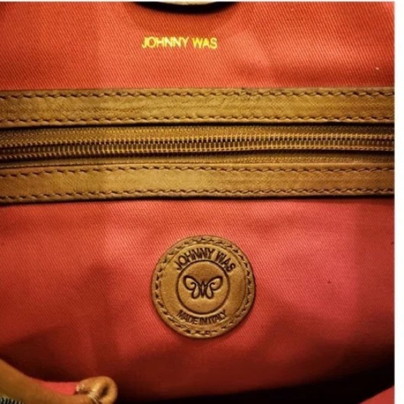 🆕 Johnny Was Grace Iconic Patchwork Tote Bag Tan Leather Iconic Patchwork Design - Picture 15 of 16